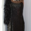 Black sequinned evening dress